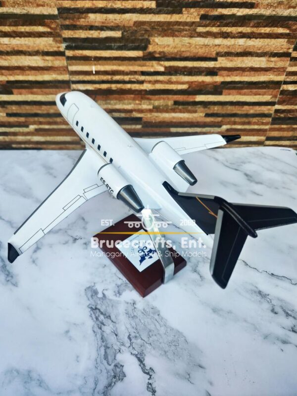 Model of Bombardier Challenger 605 with detailed craftsmanship.